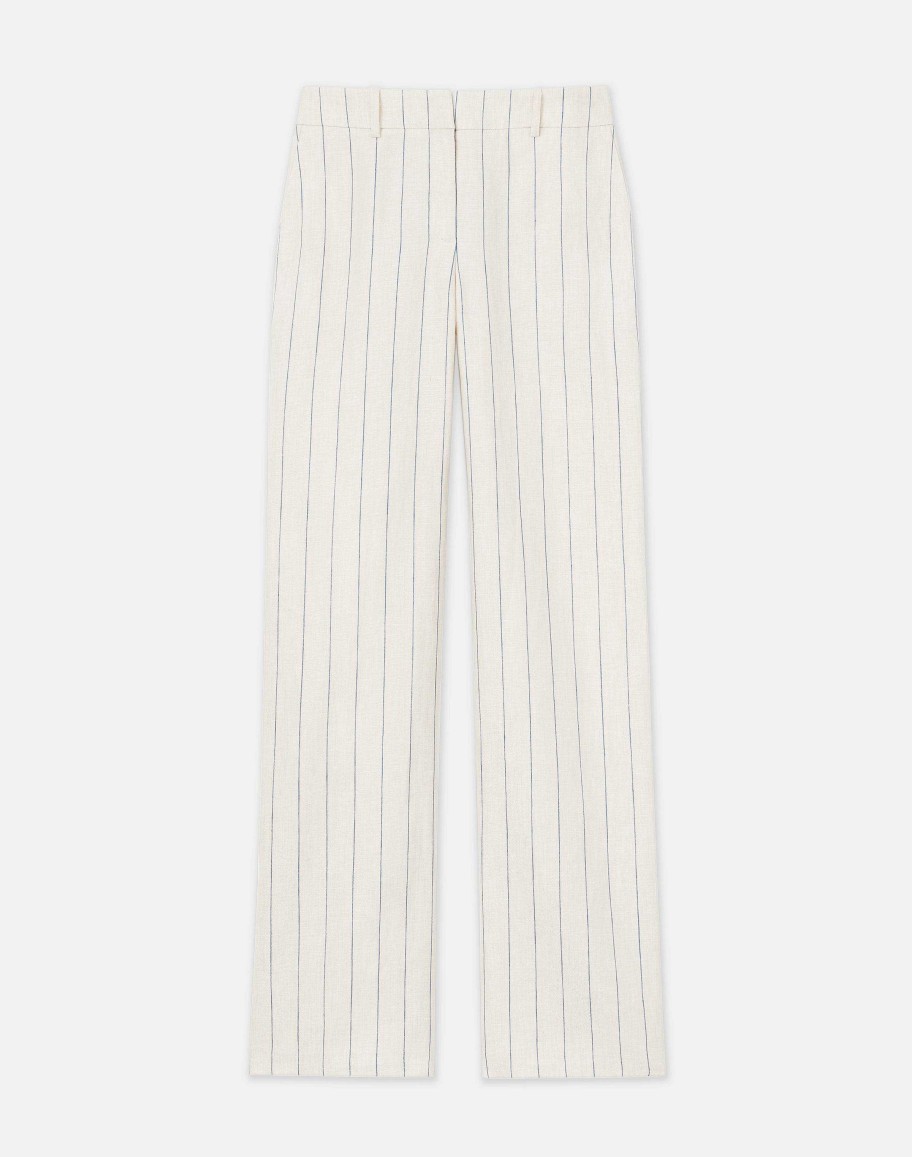 Lafayette 148 New York Pants & Shorts | Pinstripe Linen Sullivan Pant Pebble Multi