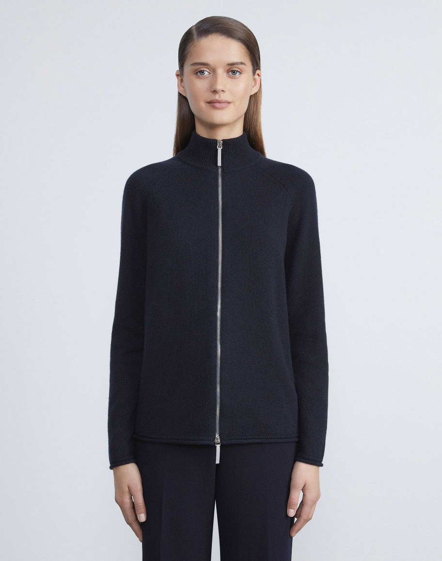 Lafayette 148 New York Sweaters & Knits | Cashmere Zip Front Cardigan Black