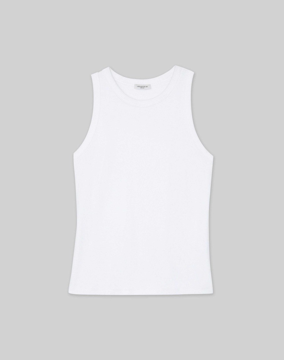 Lafayette 148 New York Tops & Tees | Cotton Rib Racerback Tank White