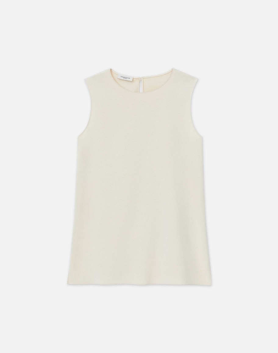 Lafayette 148 New York Blouses & Shirts | Silk Crepe De Chine Sleeveless Blouse Cloud