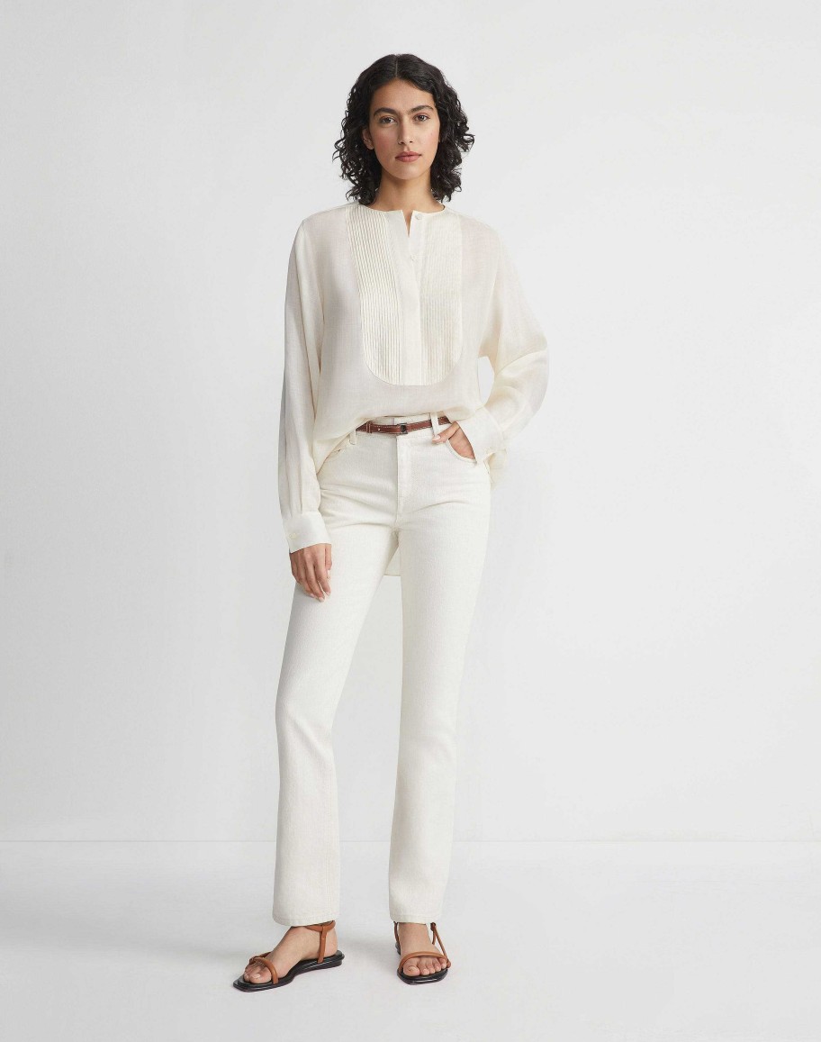 Lafayette 148 New York Blouses & Shirts | Sustainable Gemma Cloth Voile Pintuck Popover Blouse Pebble