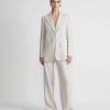 Lafayette 148 New York Jackets & Blazers | Pinstripe Linen Peak Lapel Blazer Pebble Multi