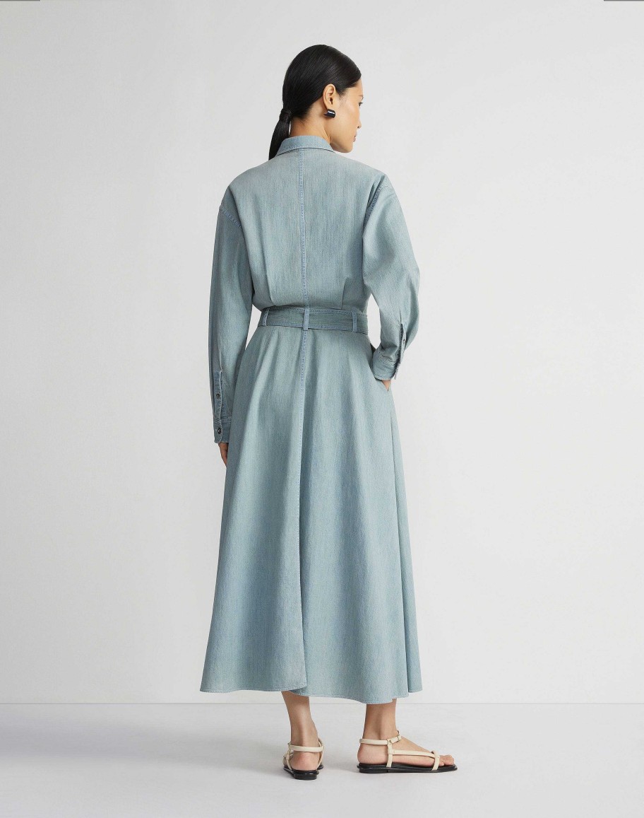 Lafayette 148 New York Dresses | Organic Cotton Chambray Shirtdress Sunkissed