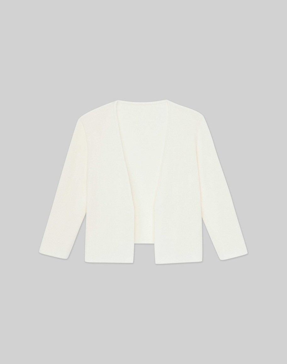Lafayette 148 New York Sweaters & Knits | Finespun Voile Open-Front Cropped Cardigan Pale Blue